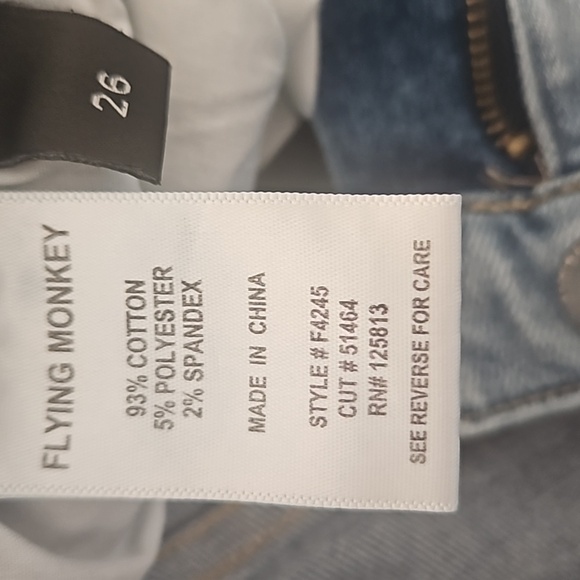 Flying Monkey Beach House Mid Rise Ankle Skinny Jeans size 26 New - Picture 11 of 16